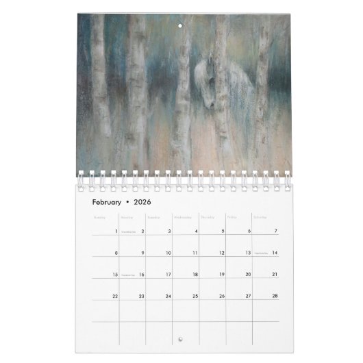 Zwei Seiten MediumKalender, weißer Kalender (Feb 2026)