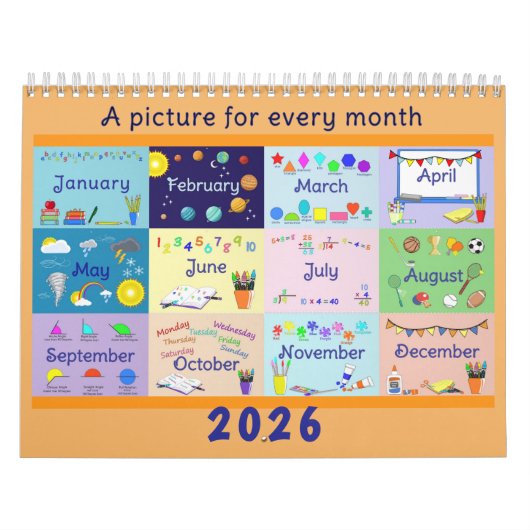 Zwei-Seiten-Mittlerer Schulkalender,  Kalender (Titelbild)