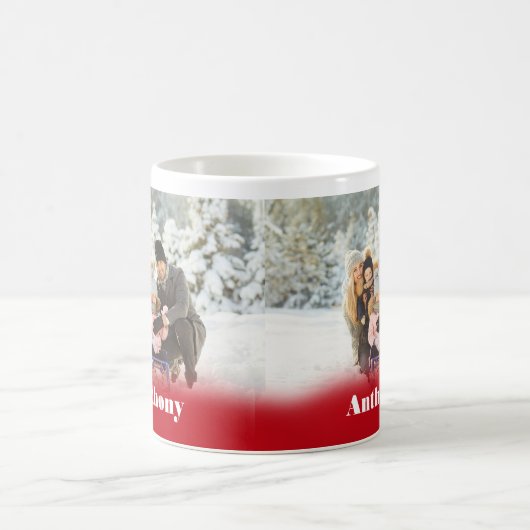 Zwei Seiten Personalisiertes Foto Kaffee Tasse (Mittel)