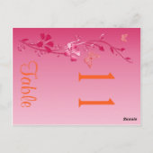 Zwei Seiten rosa und orange Tischnummer (Rückseite)