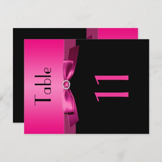 Zwei Seiten rosa und schwarze Tischnummer (Vorne/Hinten)