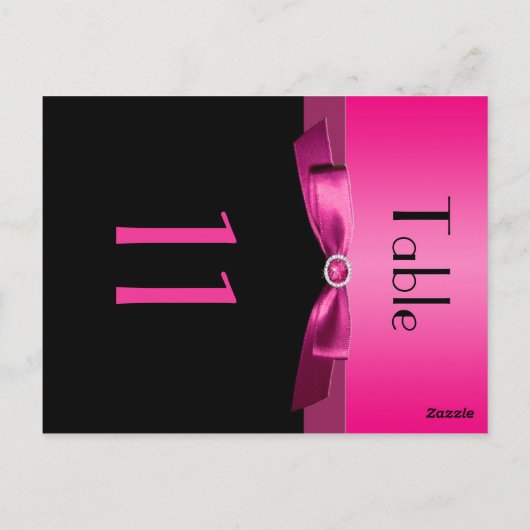 Zwei Seiten rosa und schwarze Tischnummer (Rückseite)