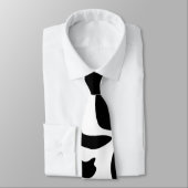 Zwei Seiten Schwarz-Weiß-Holstein-Kuh-Muster Krawa Krawatte (Gebunden)