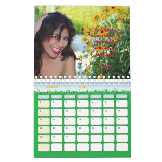 Zwei Seiten SmallCalendar, Weiß / 12 Bild und 12 P Kalender (Mär 2026)