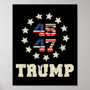 (zwei Seiten) Trump 2024 Qr 4547 Funny Trump tanze Poster