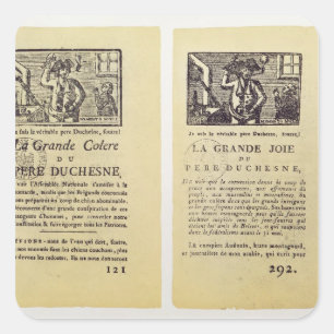 Zwei Seiten 'vom La Grande Colere de Pere Quadratischer Aufkleber