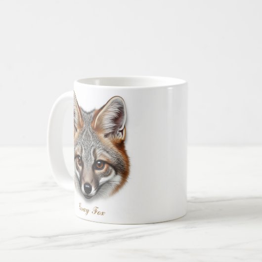 Zwei-seitig-graue Fox-Tasse-Design Kaffeetasse (Vorderseite Links)