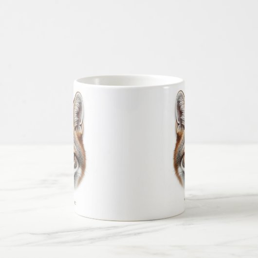 Zwei-seitig-graue Fox-Tasse-Design Kaffeetasse (Mittel)