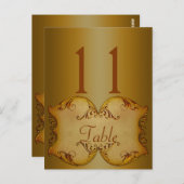 Zwei seitliche Bronze-Scrolls-Tischnummer Postkart Postkarte (Vorne/Hinten)