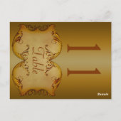 Zwei seitliche Bronze-Scrolls-Tischnummer Postkart Postkarte (Rückseite)