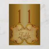 Zwei seitliche Bronze-Scrolls-Tischnummer Postkart Postkarte (Vorderseite)