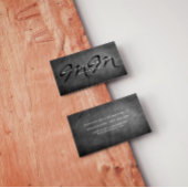 Zwei seitliche graue Chalkboard Bold Monogram Mini Visitenkarte