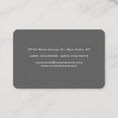 Zwei seitliche Mit Monogramm schwarz graue Euro Si Visitenkarte (Rückseite)