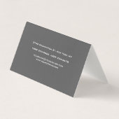 Zwei seitliche Mit Monogramm Schwarzgraukalligraph Visitenkarten (Rückseite)