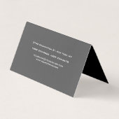 Zwei seitliche Mit Monogramm Schwarzgraukalligraph Visitenkarten (Rückseite)