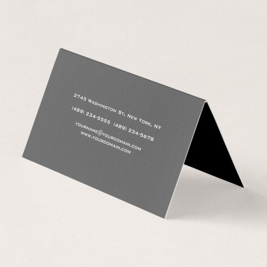 Zwei seitliche Mit Monogramm Schwarzgraukalligraph Visitenkarten (Rückseite)
