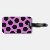 Zwei seitliche schwarze und orchid Polka Punkte Gepäckanhänger (Rückseite horizontal)