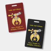 Zwei seitliche Shriners Ausweis (Front & Back)