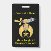 Zwei seitliche Shriners Ausweis (Back)