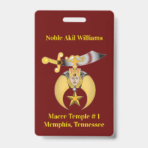 Zwei seitliche Shriners Ausweis