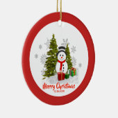 Zwei seitliche Weihnachtsschneedekoration Keramik Ornament (Rechts)