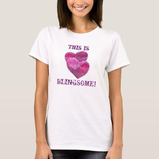 Zwei sequined herats blingsome T - Shirt (Vorderseite)