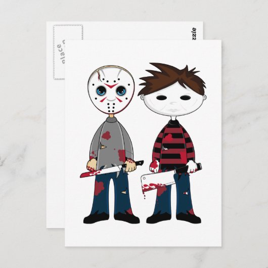 Zwei Serienmörder Postkarte (Vorne/Hinten)