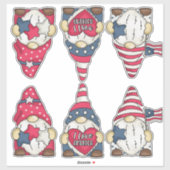 Zwei Sets Patriotic USA Flag Garden Gnomes Aufkleber (Blatt)