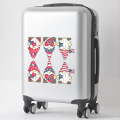 Zwei Sets Patriotic USA Flag Garden Gnomes Aufkleber (Koffer)