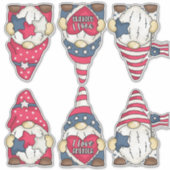 Zwei Sets Patriotic USA Flag Garden Gnomes Aufkleber (Vorderseite)