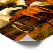 Zwei Shafto Mares und ein Fohlen von George Stubbs Poster (Ecke)