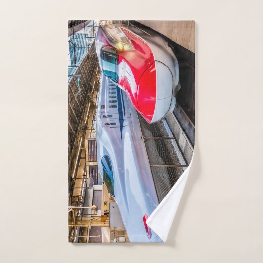Zwei Shinkansen am Bahnhof Tokio Badhandtuch Set (Handtuch)