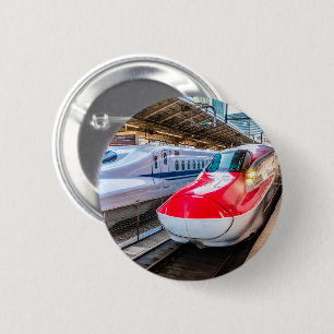 Zwei Shinkansen am Bahnhof Tokio Button