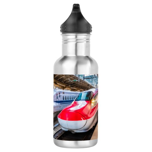 Zwei Shinkansen am Bahnhof Tokio Edelstahlflasche (Rechts)