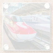 Zwei Shinkansen am Bahnhof Tokio Glasuntersetzer (Rückseite)