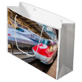 Zwei Shinkansen am Bahnhof Tokio Große Geschenktüte (Vorderseite Schrägansicht)