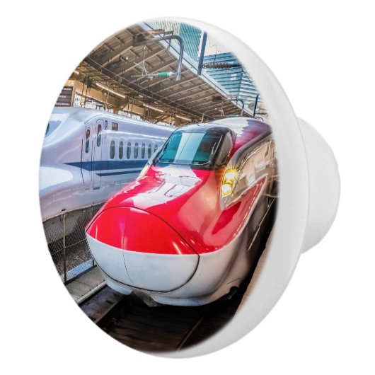 Zwei Shinkansen am Bahnhof Tokio Keramikknauf (Rechts)