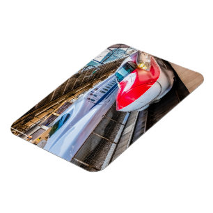 Zwei Shinkansen am Bahnhof Tokio Magnet