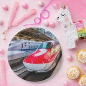 Zwei Shinkansen am Bahnhof Tokio Pappteller (Party)