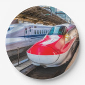 Zwei Shinkansen am Bahnhof Tokio Pappteller (Vorderseite)