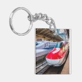 Zwei Shinkansen am Bahnhof Tokio Schlüsselanhänger (Vorderseite links)