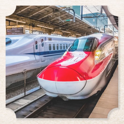 Zwei Shinkansen am Bahnhof Tokio Untersetzer (Vorderseite)