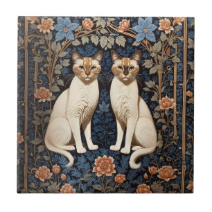 Zwei siamesische Katzen, inspiriert von William Mo Fliese