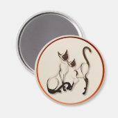 Zwei siamesische Katzen-Magnete Magnet (Vorderseite/Rückseite)