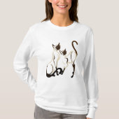 Zwei siamesische Katzen-Shirts T-Shirt (Vorderseite)