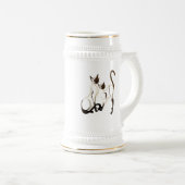 Zwei siamesische Katzen-Tassen Bierglas (VorderseiteRechts)