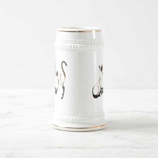 Zwei siamesische Katzen-Tassen Bierglas (Mittel)