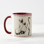 Zwei siamesische Katzen-Tassen Tasse (Links)