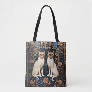 Zwei siamesische Katzen William Morris Inspiriert Tasche