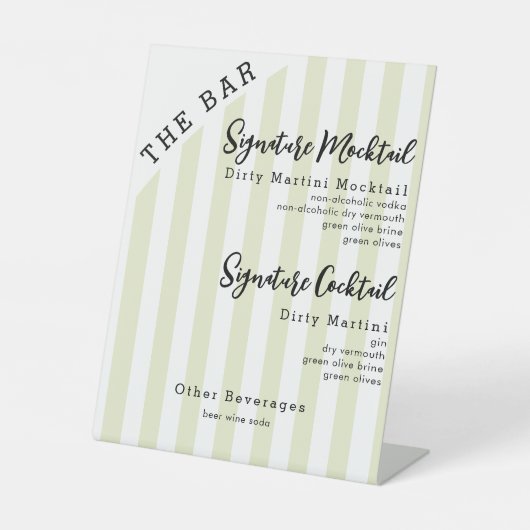 Zwei Signature Drinks Mocktail oder Cocktail Bar S Sockelschild (Vorderseite)